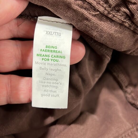 Aerie American Eagle AE Wander Shorts Dark Brown Find Happy Everywhere XXL. NWT - Picture 9 of 13